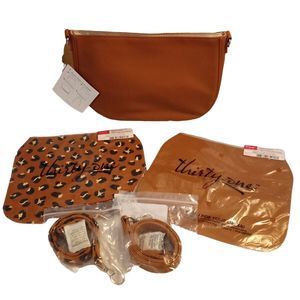 Studio Thirty One Shoulder Bag Caramel Charm Pebble Faux Leather +Extras READ